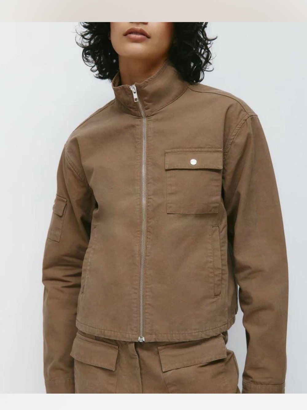Kotn heka funnel jacket in khaki